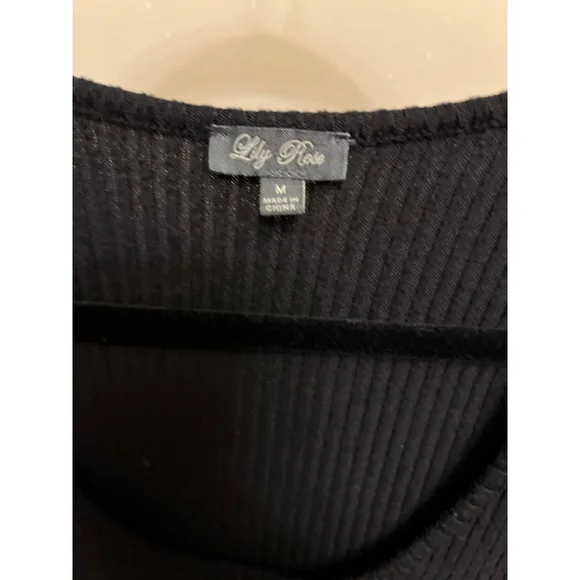 EUC Women's Lily Rose Black Ribbed Mini Dress M - Picture 3 of 5